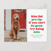 Leuke lijst pro tip grappig een foto kerst huisdie feestdagenkaart (Voorkant)
