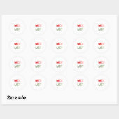 Leuke Lijst Rood Groen Kerstronde Grappig Cadeau Ronde Sticker (Vel)