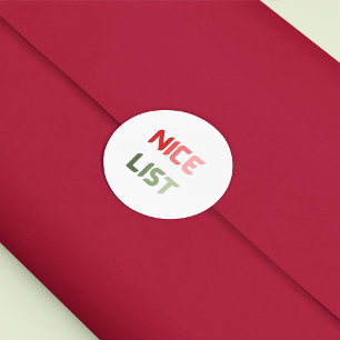 Leuke Lijst Rood Groen Kerstronde Grappig Cadeau Ronde Sticker