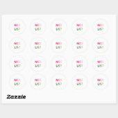 Leuke Lijst Roze & Groene Kerstplezier Ronde Stick Ronde Sticker (Vel)