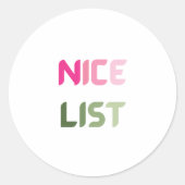 Leuke Lijst Roze & Groene Kerstplezier Ronde Stick Ronde Sticker (Voorkant)