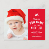 Leuke lijst schattige baby's eerste kerst rood feestdagenkaart (Voorkant)