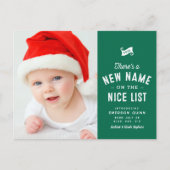 Leuke lijst schattige baby's eerste kerstgroen feestdagenkaart (Voorkant)