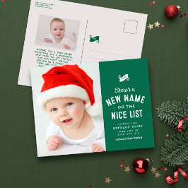 Leuke lijst schattige baby's eerste kerstgroen feestdagenkaart
