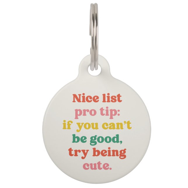 Leuke lijst schattige grappige kleurrijke Kerst Huisdierpenning (Voorkant)