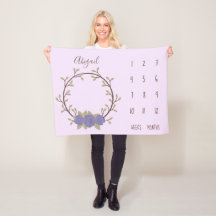 Leuke Lila bloemenkrans Baby Milestone