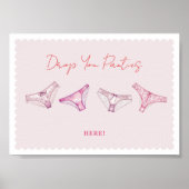 Leuke Lingerie Douche Bachelorette Panty Spelbord Poster (Voorkant)