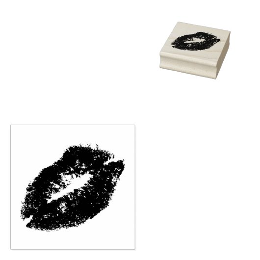 Leuke lippenstift kus rubberstempel (Gestempeld)