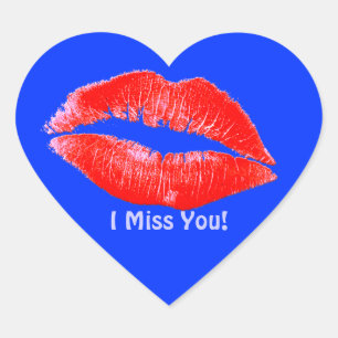 Leuke lippenstift kusjes Miss You Romantische LIP  Hart Sticker
