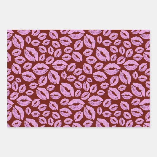 Leuke Lipstick Kus Impress Inpakpapier Vel (Voorkant 3)