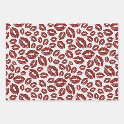 Leuke Lipstick Kus Impress Inpakpapier Vel (Voorkant)