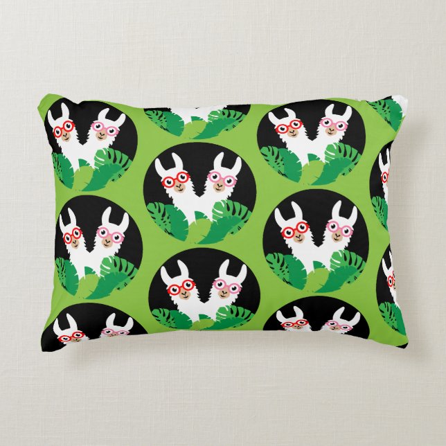 Leuke Llama Alpaca Accessoires Accent Kussen (Voorkant)