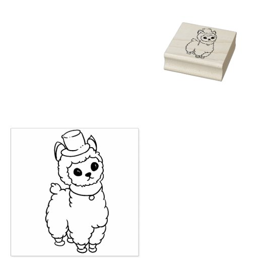Leuke Llama/Alpaca Rubber Stamp Rubberstempel (Gestempeld)