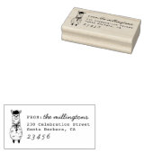Leuke Llama Custom Familienaam & Retouradres Rubberstempel (Gestempeld)