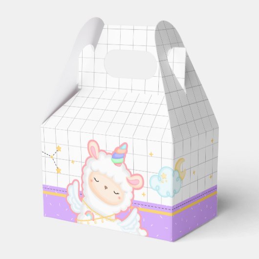 Leuke Llama Eenhoorn Rainbow Party Favor Box Bedankdoosjes (Voorkant Zijde)