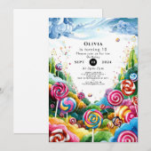 Leuke Lollipop Candyland Verjaardag Kaart (Voorkant / Achterkant)