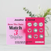 Leuke Lotto Scratch Off Save the Date Aankondiging (Staand voorkant)