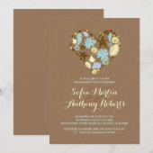 Leuke Love Heart Beach verlovingsfeest uitnodiging (Voorkant / Achterkant)