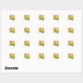 Leuke Lovebird Geel Groen Tortelduifjes Bruiloft Hart Sticker (Vel)