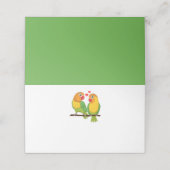 Leuke Lovebirds Groen Dank u Tortelduifjes Bruilof Plaatskaartje (Buitenkant ongevouwen)