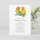 Leuke Lovebirds Tortelduifjes Groene Bachelorette  Kaart (Staand voorkant)