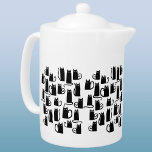 Leuke Lucky Black Cats Theepot<br><div class="desc">Schattigee kleine gelukskatten voor dierenvrienden. Originele kunst van Nic Squirrell.</div>