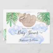 Leuke luiaard Baby shower van de jongen Kaart (Voorkant / Achterkant)