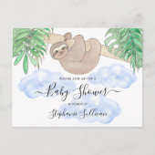 Leuke luiaard Baby shower van de jongen Uitnodiging Briefkaart (Voorkant)
