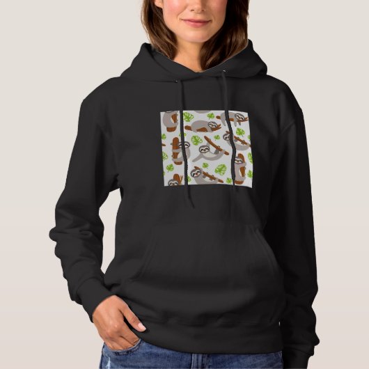 Leuke luiaard bladeren hoodie (Voorkant)
