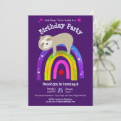 Leuke luiaard Boho regenboog Modern Verjaardag Paa Kaart (Staand voorkant)