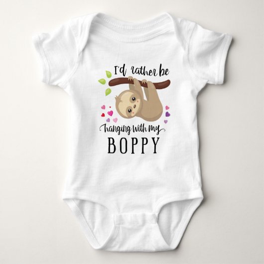 Leuke luiaard die ik liever zou hangen met mijn Bo Romper (Voorkant)