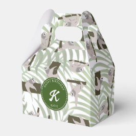 Leuke luiaard dier patroon in wild bos verjaardag bedankdoosjes