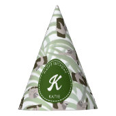 Leuke luiaard dier patroon in wild bos verjaardag feesthoedjes (Voorkant)