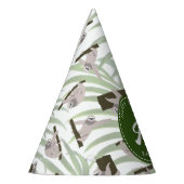 Leuke luiaard dier patroon in wild bos verjaardag feesthoedjes (Links)