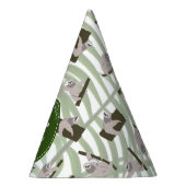 Leuke luiaard dier patroon in wild bos verjaardag feesthoedjes (Rechts)