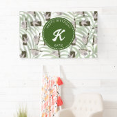 Leuke luiaard dier patroon in wild bos verjaardag spandoek (Insitu)