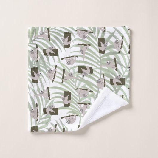 Leuke luiaard dierlijk patroon in wild bos bad handdoek (Wasdoekje)