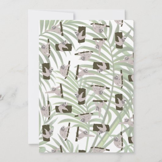 Leuke luiaard dierlijk patroon in wild bos bedankkaart (Achterkant)