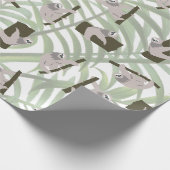 Leuke luiaard dierlijk patroon in wild bos cadeaupapier (Hoek)