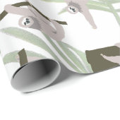 Leuke luiaard dierlijk patroon in wild bos cadeaupapier (Rol Hoek)