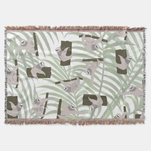 Leuke luiaard dierlijk patroon in wild bos deken (Voorkant)