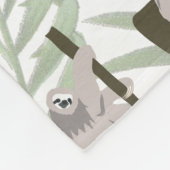 Leuke luiaard dierlijk patroon in wild bos fleece deken (Hoek)