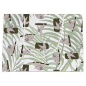 Leuke luiaard dierlijk patroon in wild bos groot cadeauzakje (Voorkant)