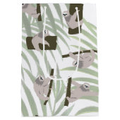 Leuke luiaard dierlijk patroon in wild bos medium cadeauzakje (Achterkant)