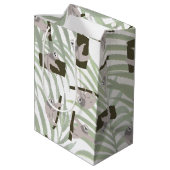 Leuke luiaard dierlijk patroon in wild bos medium cadeauzakje (Achterkant Gekanteld)