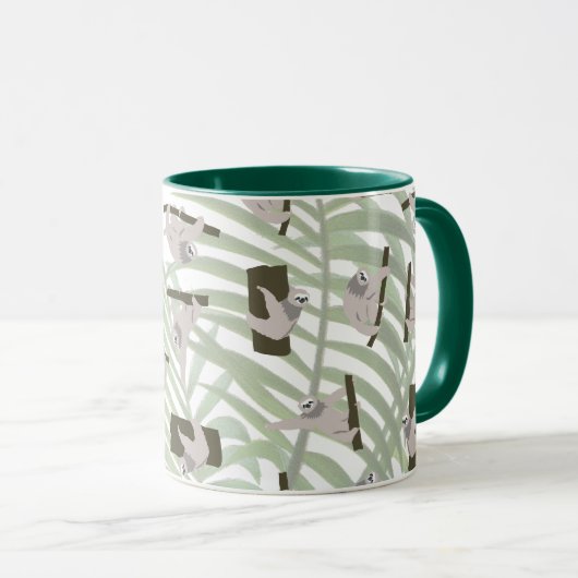 Leuke luiaard dierlijk patroon in wild bos mok (Voorkant rechts)