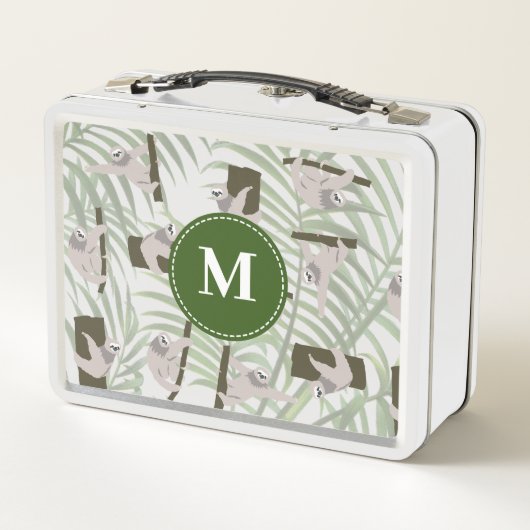 Leuke luiaard dierlijk patroon in wild bos monogra (Achterkant)