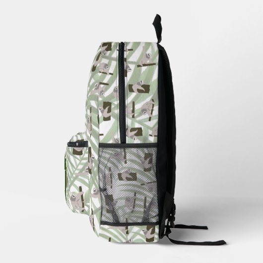 Leuke luiaard dierlijk patroon in wild bos monogra bedrukte rugzak (Rechts)