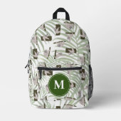 Leuke luiaard dierlijk patroon in wild bos monogra bedrukte rugzak (Voorkant)