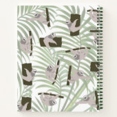 Leuke luiaard dierlijk patroon in wild bos monogra notitieboek (Achterkant)